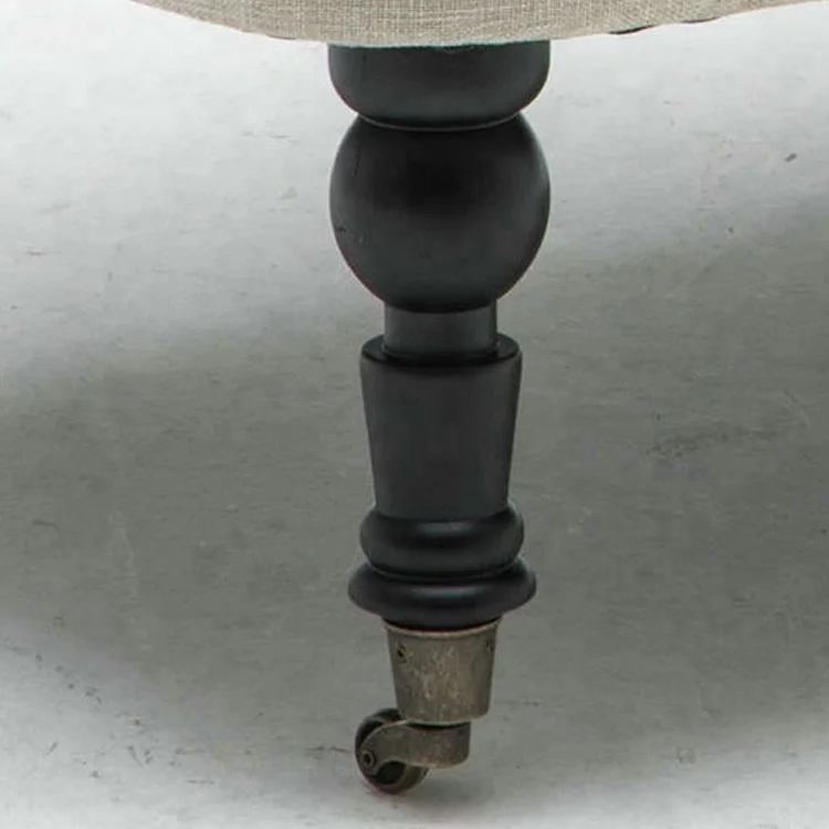 
Wooden Chair White Fabric Design Lounge Solid Wood Hotel Style Tub Frame 2 Seater leisure Tufted Sofa 