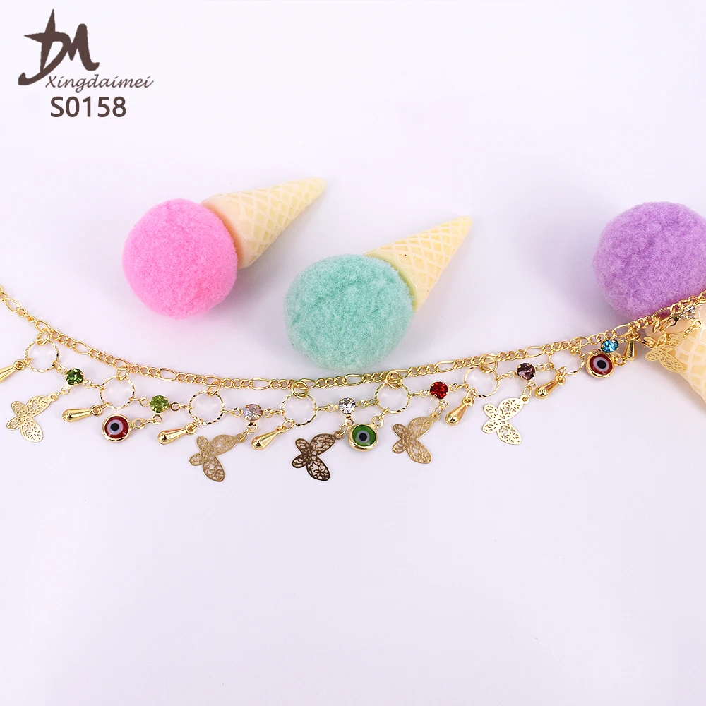 S0158 fashion colorful rhinestone women Religion, anklet jewelry