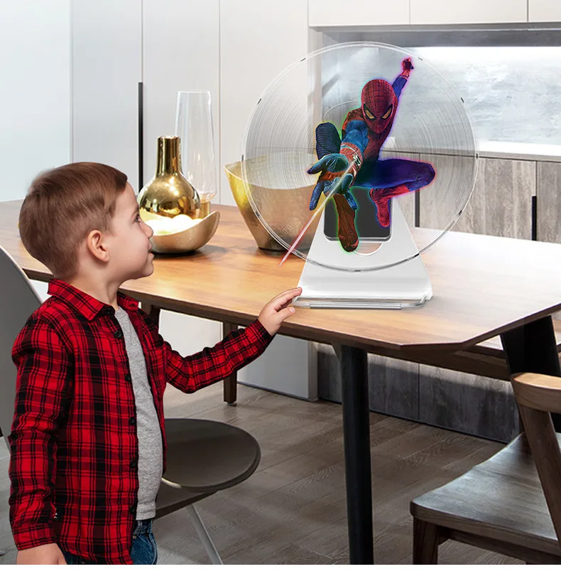 
Rechargeable Desktop 30cm 3D hologram fan 3d hologram advertising holographic fan display led 3d hologram 