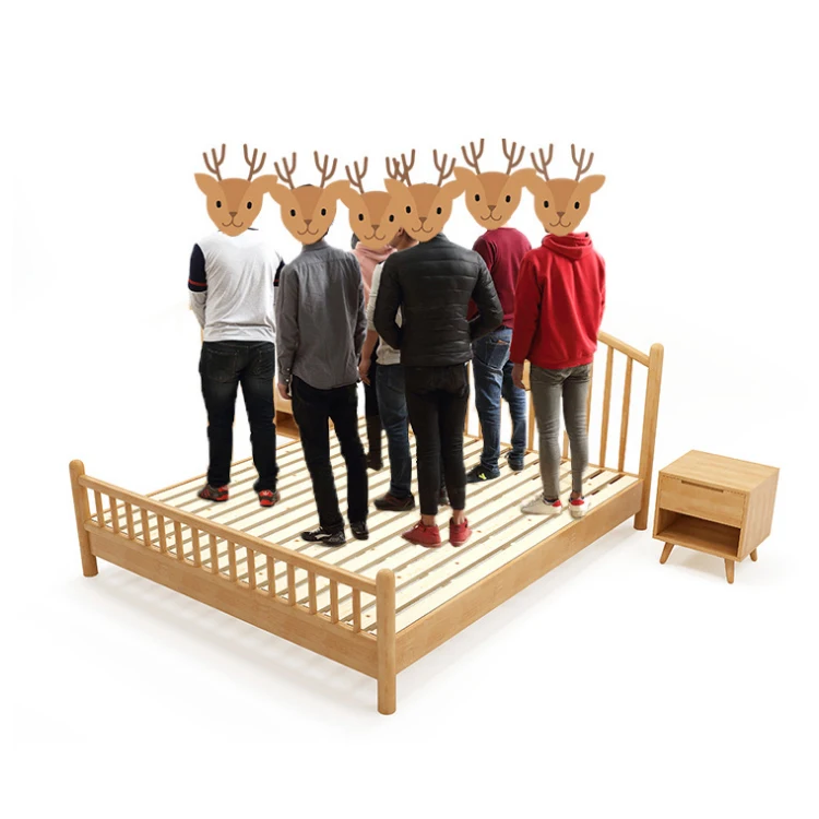 Резиновая деревянная кровать из массива дерева современная гостиничная кровать