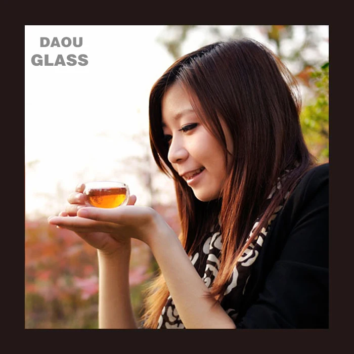 heat resistant borosilicate double wall cup glass cup coffee mug/ water cup