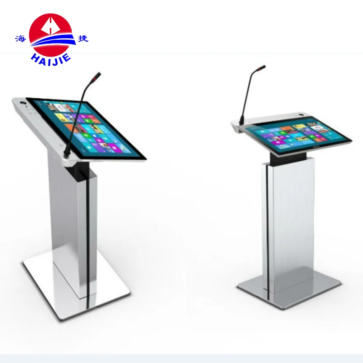Wholesale Professional Digital Lectern Commercial Use Digital Podium With 4 Wheels