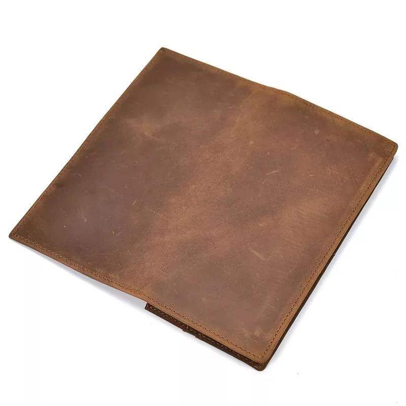 Мужской кожаный клатч crazy horse на заказ, кошелек из коровьей кожи, длинный мужской кошелек