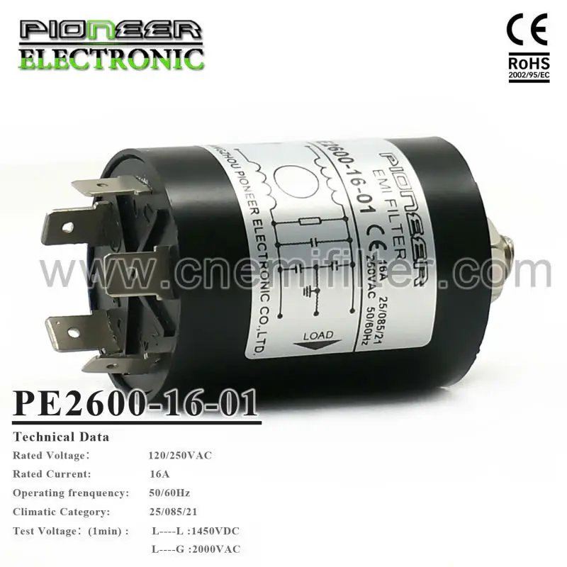 супрессоров EMI фильтр PE2600-16-01 16Amp