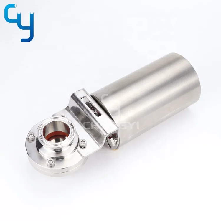 Sanitary stainless steel SS316L SS304 pneumatic butterfly valve