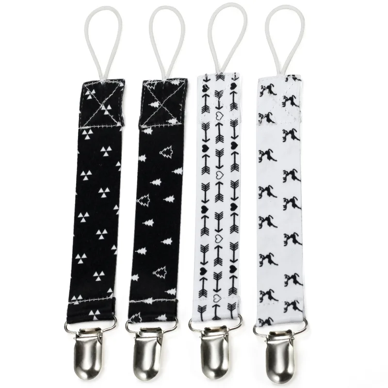 Hot Sale INS Design Full Printed Custom High Quality Baby Bibs Pacifier Clips Holder