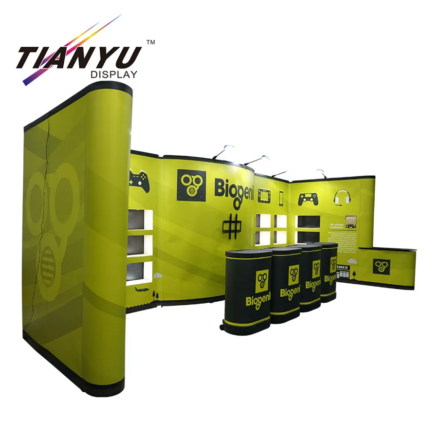6x3m Trade show booth pop up stand custom pop up stand with showcases