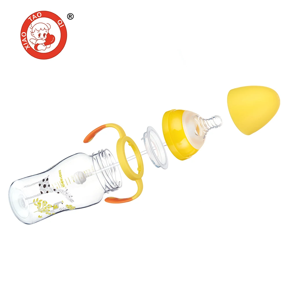 Customizable Labels Baby Tritan Bottle with Handle Standard Silicon Milton Manual Steriliser for Baby BPA Free,nitrosamine Free