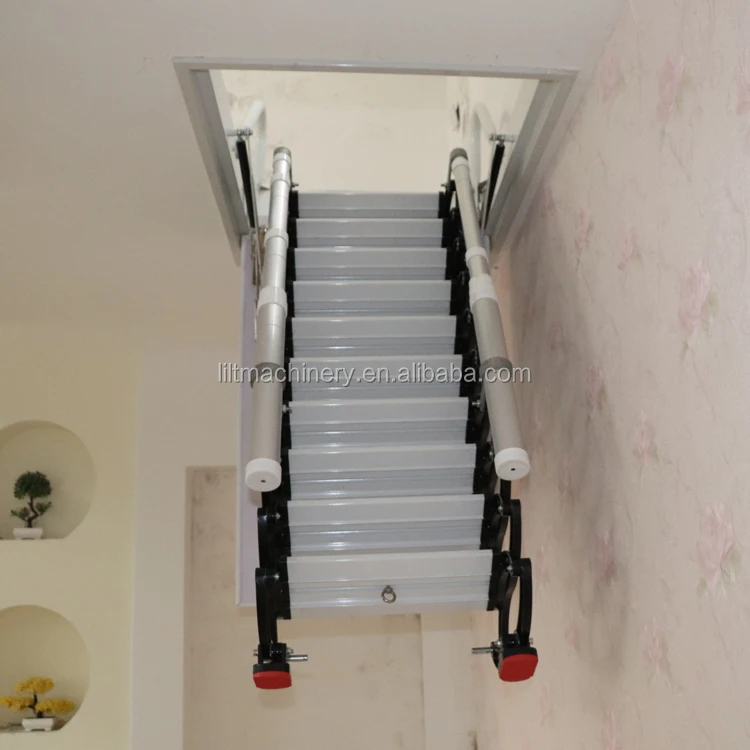 Aluminum Telescopic En131 Folding Hinge Stair Design Indoor Aluminium Ladder add handrail