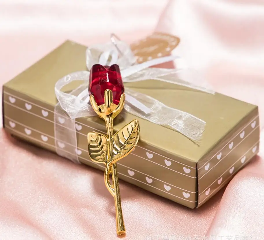 20pcs/lot Wedding Favors Crystal Rose Flower Party Favors