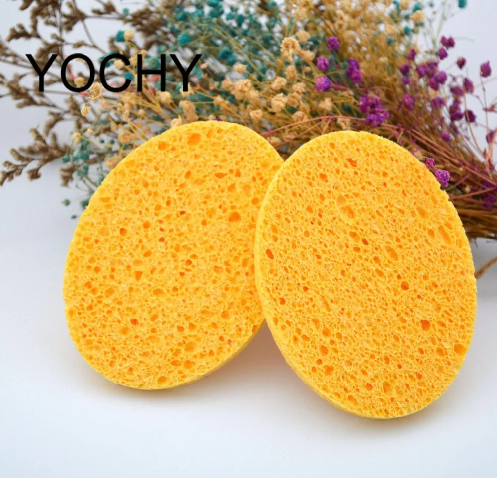 Cellulose Facial Cleaning Sponge Oval Shape Cellulose Cleaning Sponge For Body Exfoliating Scrubber Sponge
