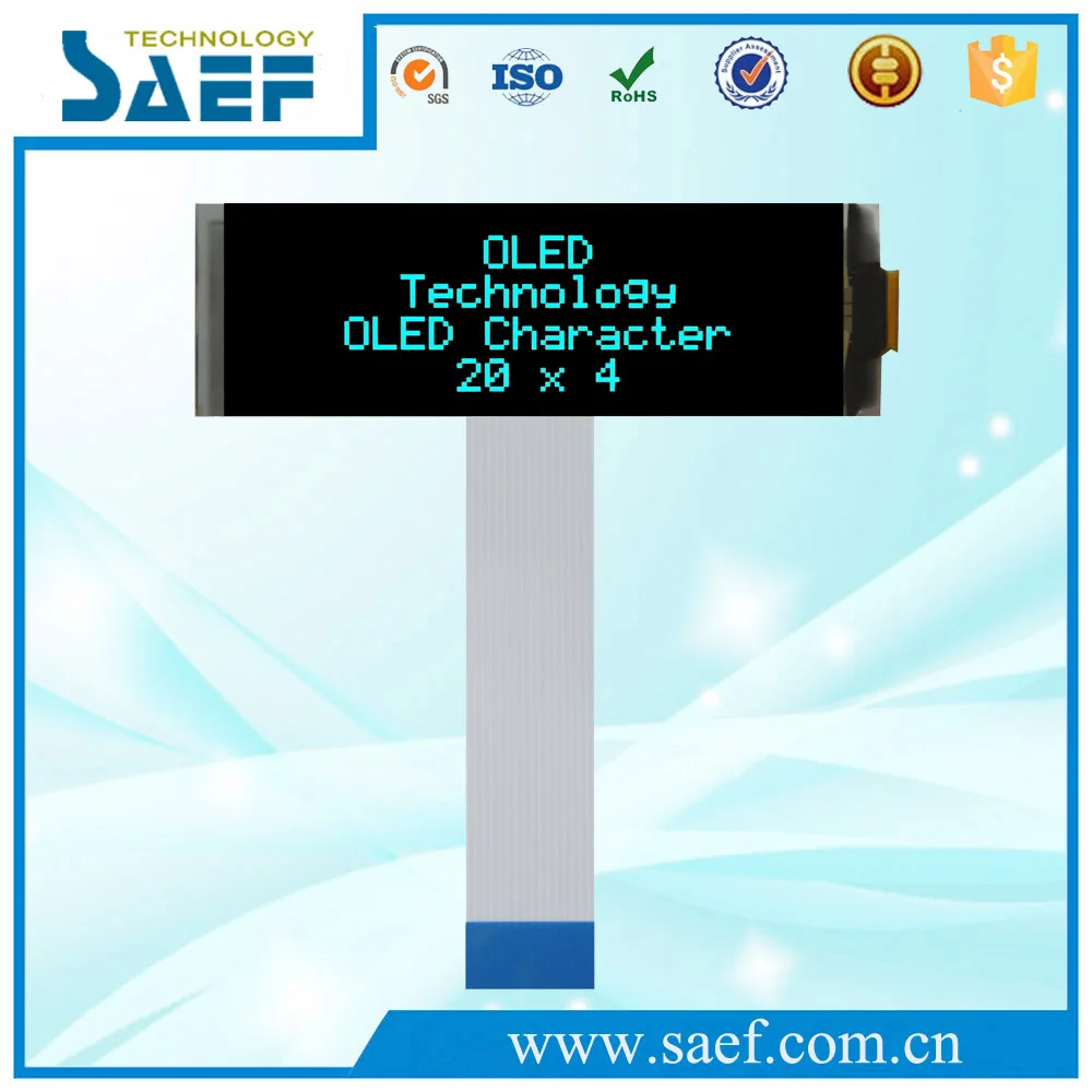 
20x4 character blue lcd module 2.9/3 inch oled COB type display panel 