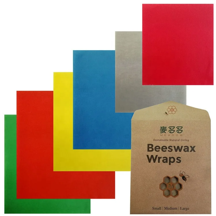 
Sandwich Lunch bag hot Selling Biodegradable Natural Organic Cotton Fabric Beeswax reusable Food Wraps 