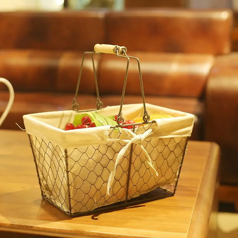 Small Moq Decorative Storage Metal Wire Mesh Iron Basket