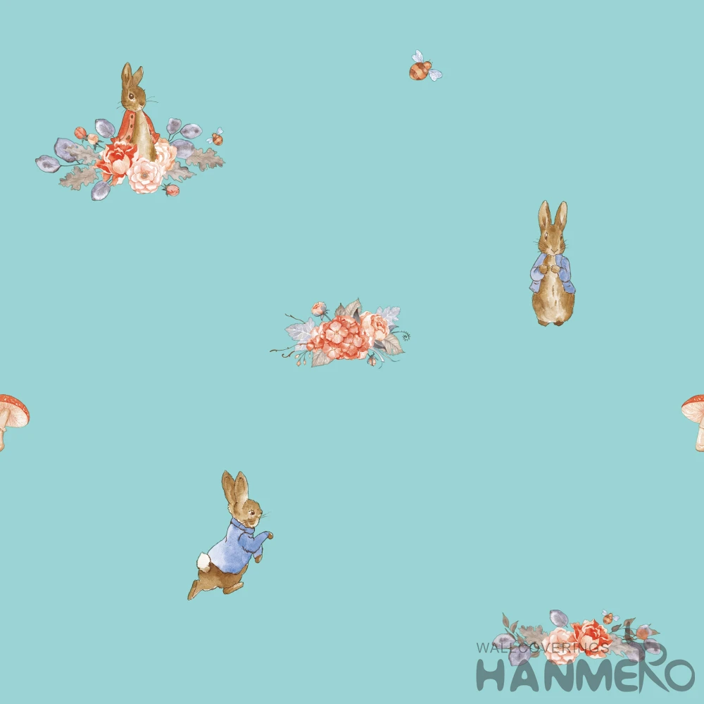 0.53*10M New Arrival Rabbit Pink Kids Wallpaper for Baby Room Wall Decoration