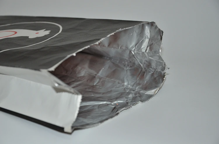 Custom logo printed kraft paper aluminum foil lined paper packaging bag for hot chicken