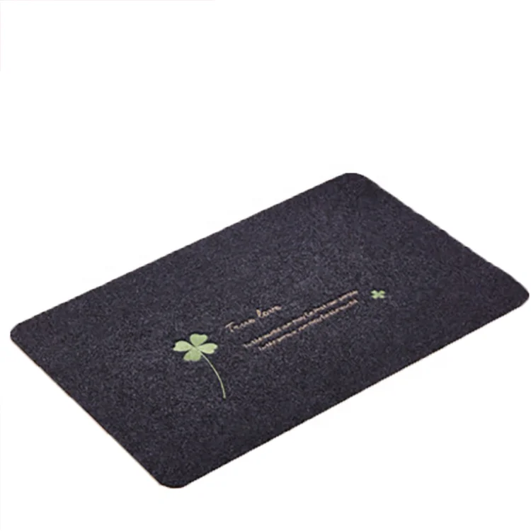Wholesale 100% polyester anti skid eco-friendly TPR floor mat for home