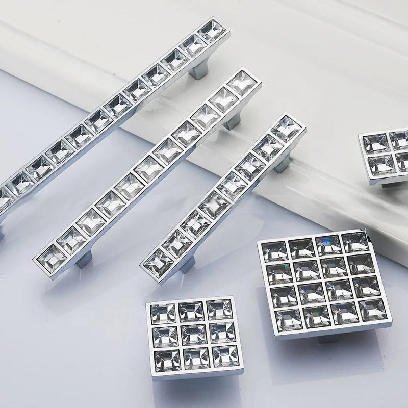 Simple fashion cabinet door drawer  series diamond Acrylic glass handle knob