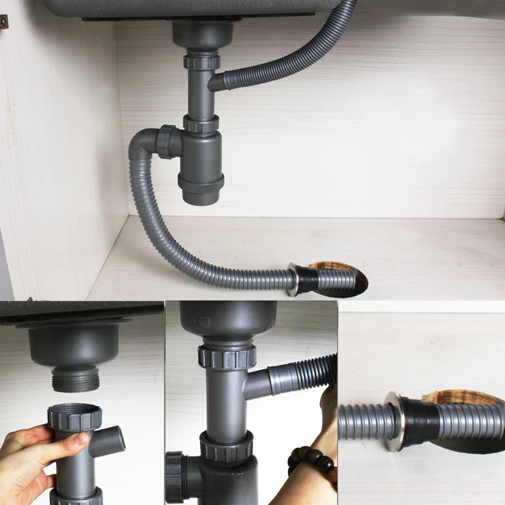 New design 1.5 inch Plastic tube Kitchen sink waste kit drainpipe pipe