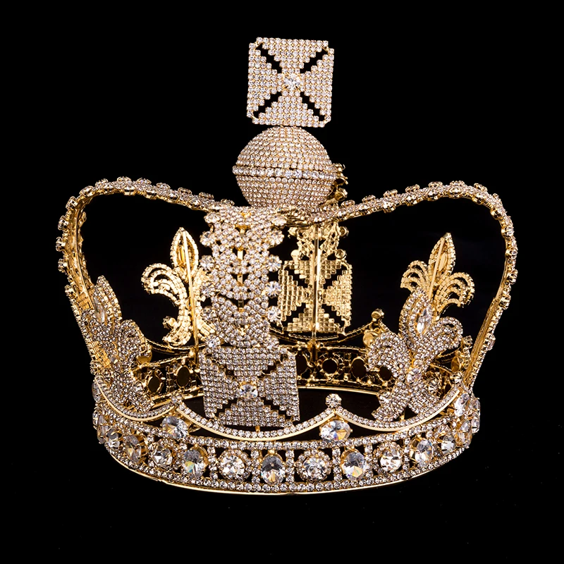 Echsio Luxury Diadem Queen Crown Bridal Wedding Wholesale Tiara Crystal Crown For Women Noble Lady Gift BC4590