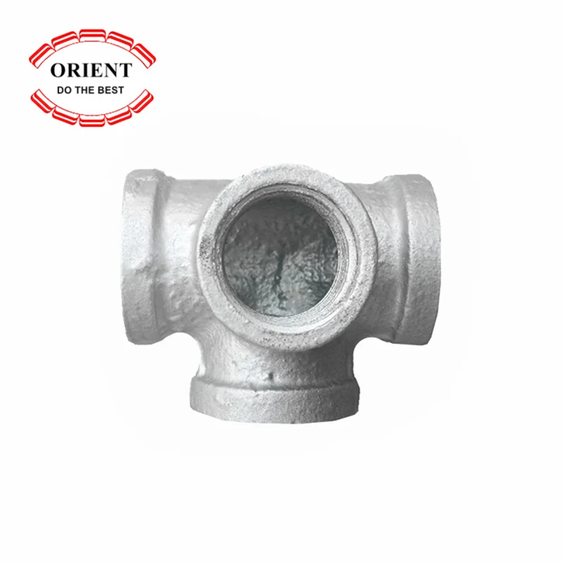 3/4 Inch Pipe Decor Industrial Steel Side Outlet Tee 4-Way Pipe Fitting