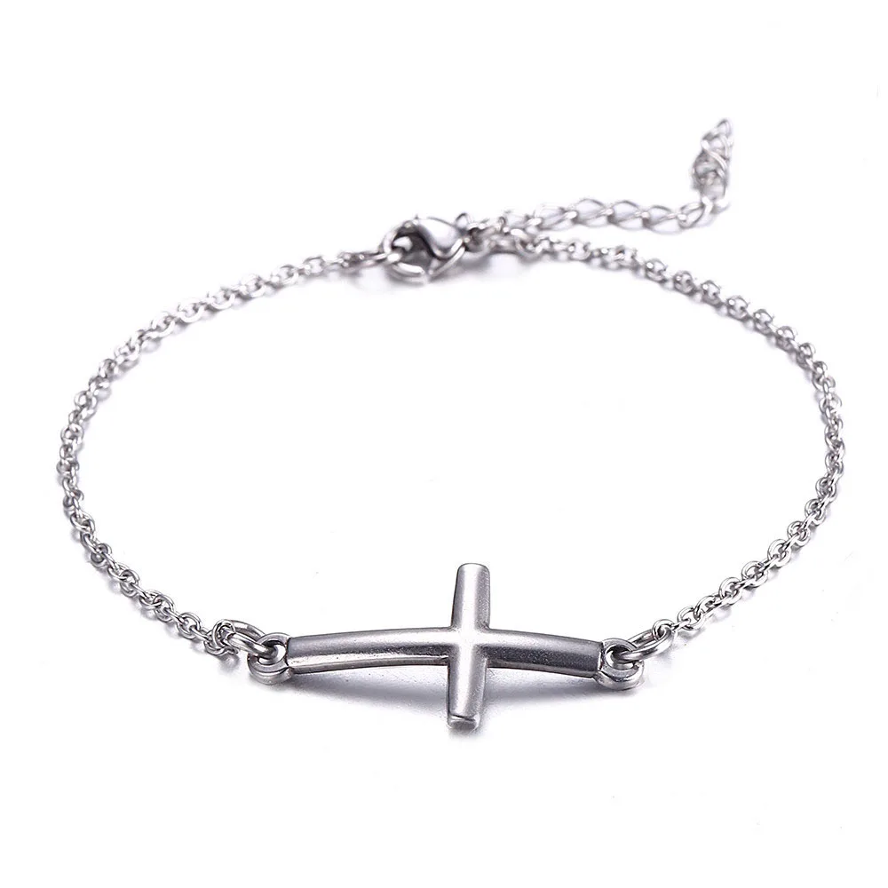 High quality christian jewelry cross stainless steel chain cross bracelet for fashion girls and boys