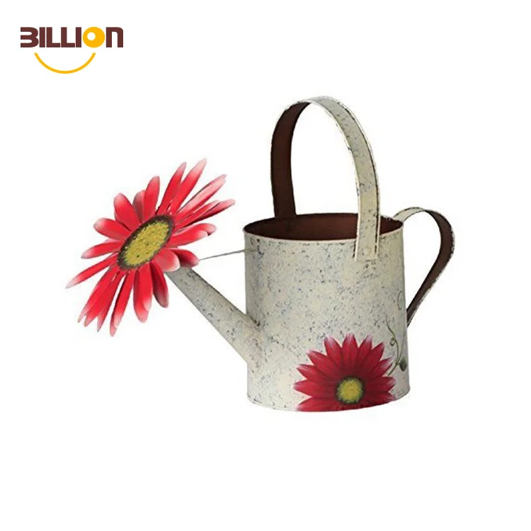 Металла ручной росписью декоративная Лейка садовая кашпо