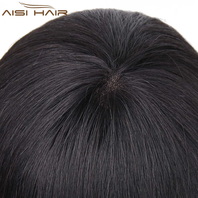 Aisi Hair Short Pixie Cut Human Hair Wigs For Women Hand Tied Straight Black Wig Indian Human Hair Wigs