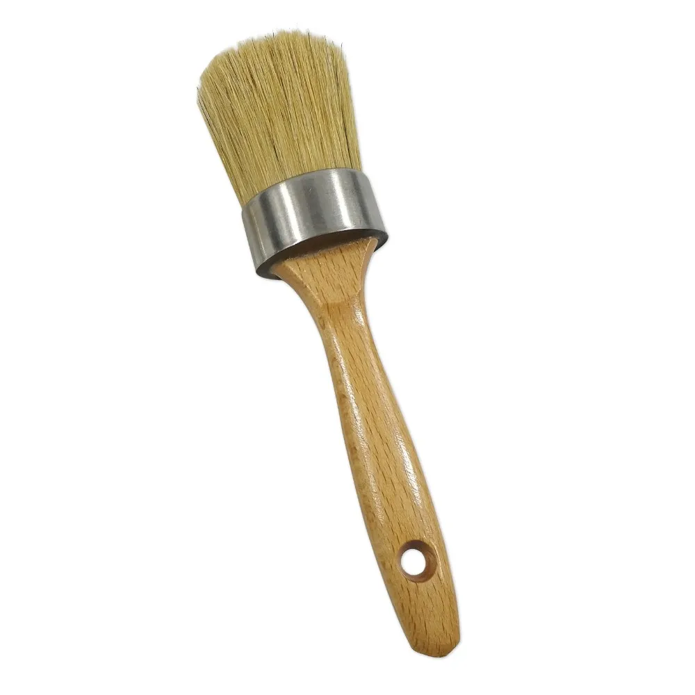 
Lary High Quality Wooden Handle Round Wax Chalk Paint Brush 