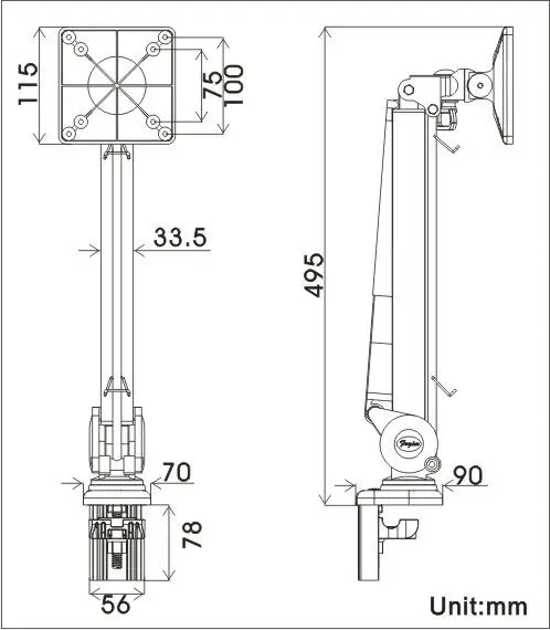 Space Magician Gas Spring Monitor Arm (Desk Clamp Mount)
