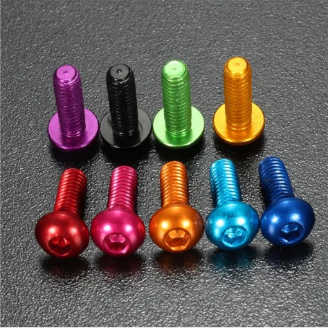 Aluminium alloy 7075 M3 *6 Hex Socket Screws Round Head Cap Screws /Colors Flat Hexagon Socket Button Head Screw(M3,M4,M5