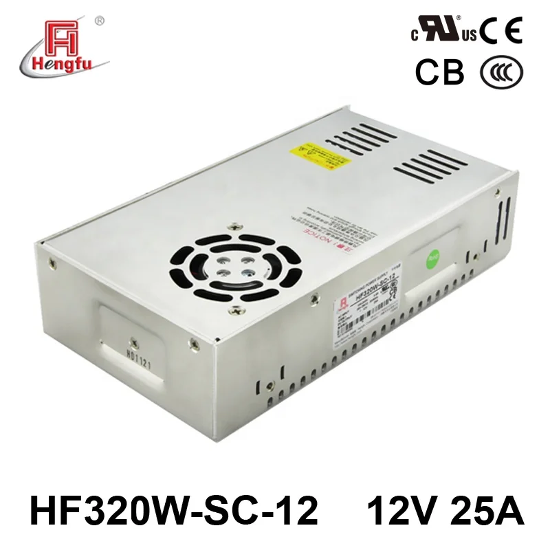 12V 25A Hengfu HF320W-SC-12 SMPS single output AC DC UL CE CB PFC switching power supply