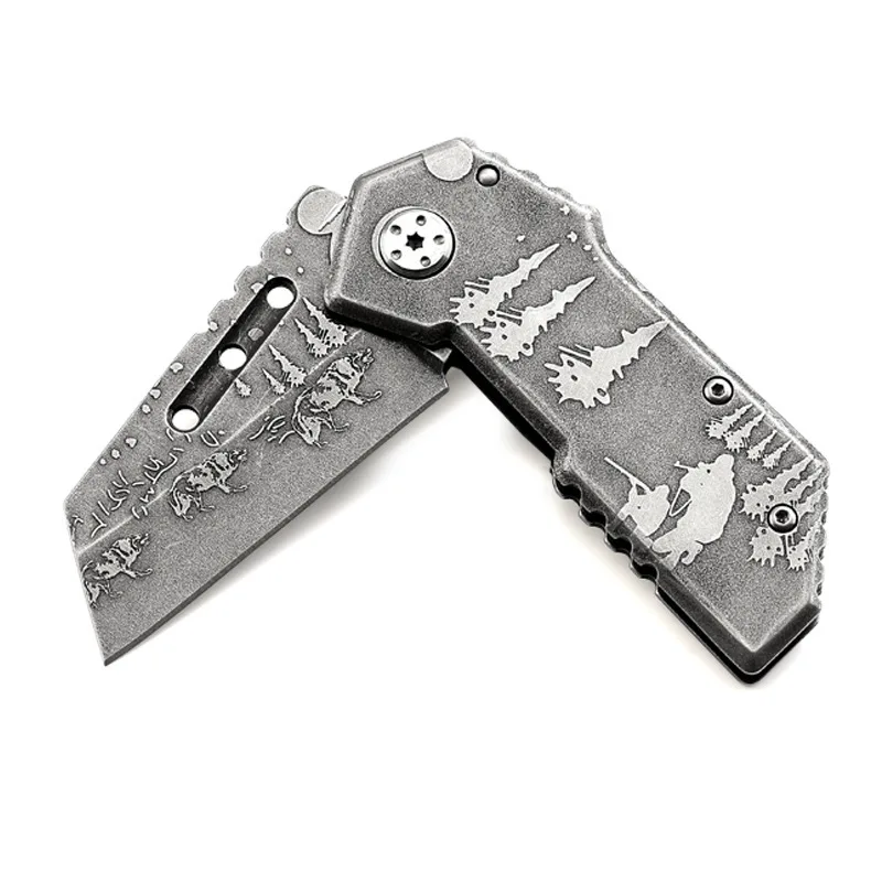 
COG stainless steel handle mini folding survival pocket knife SR288D 