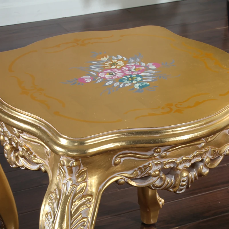 classical baroque furniture -Gilding golden foil royalty table