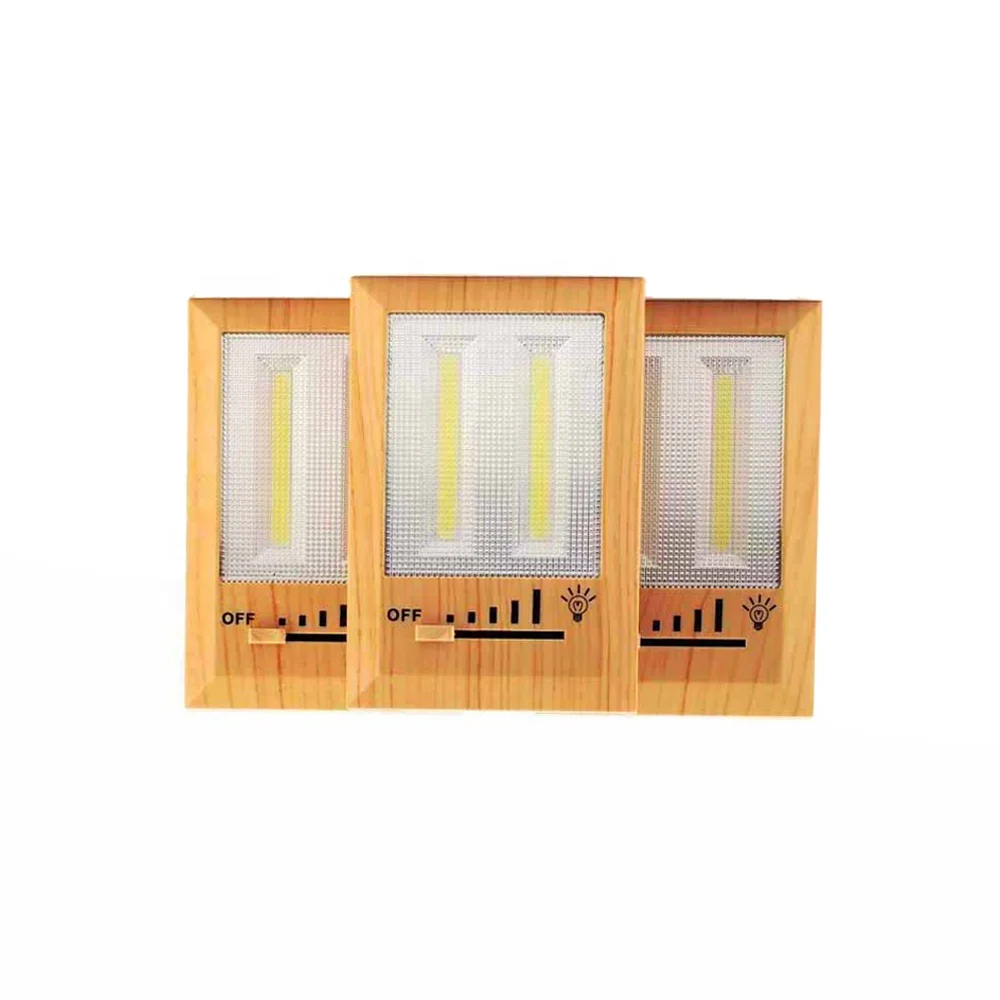HENGBO- Dimmer COB Cordless Switch Light with magnets and loops, wood color