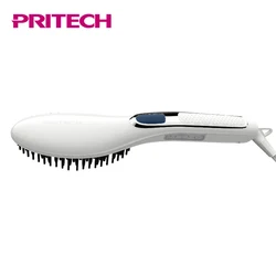 PRITECH Professional LED Display Electric Fast Heating Hair Straightener Brush