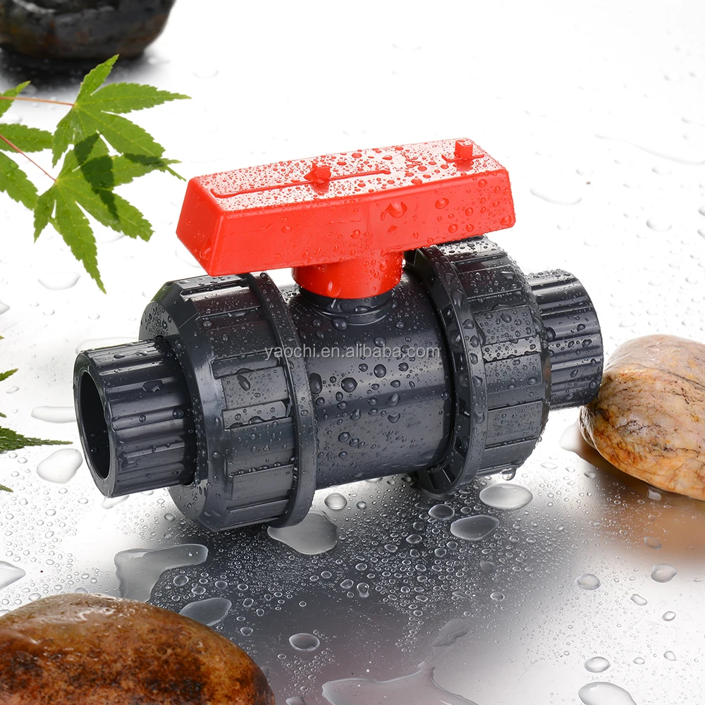 good quality 3 inch black irrigation male female external thread socket pvc plastic double true single union ball valve