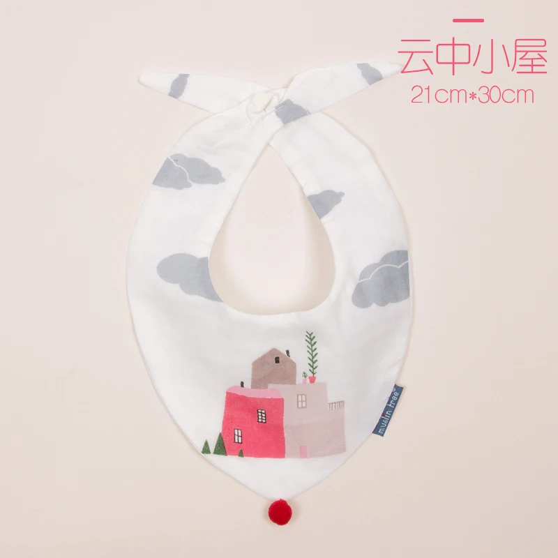 100% Cotton OEM Service Muslin Tree Cotton Washable Baby Bibs Cotton Baby Bibs