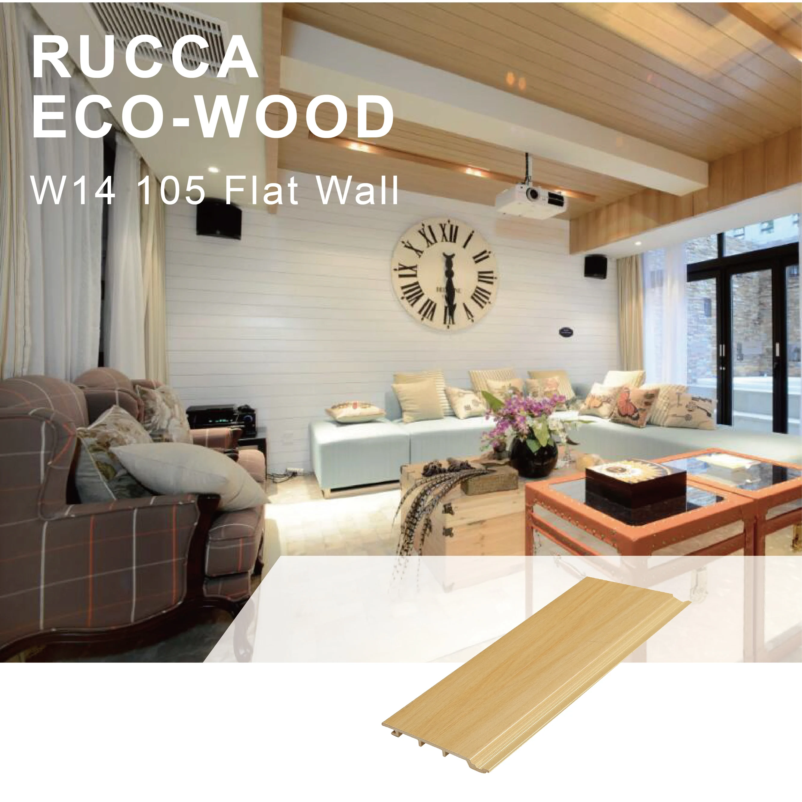 Foshan Ruccawood WPC/Wood Plastic Composite Wall Siding Paneling for Interior/Exterior Home Decor 120*10mm