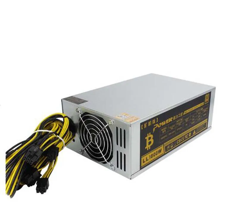 1800 W высокой эффективности 10x6 Pin Шахтер блок питания для 6 GPU Bitcoin Antminer S9 S7 L3 + D3 T9 E9 A4 A6 A7