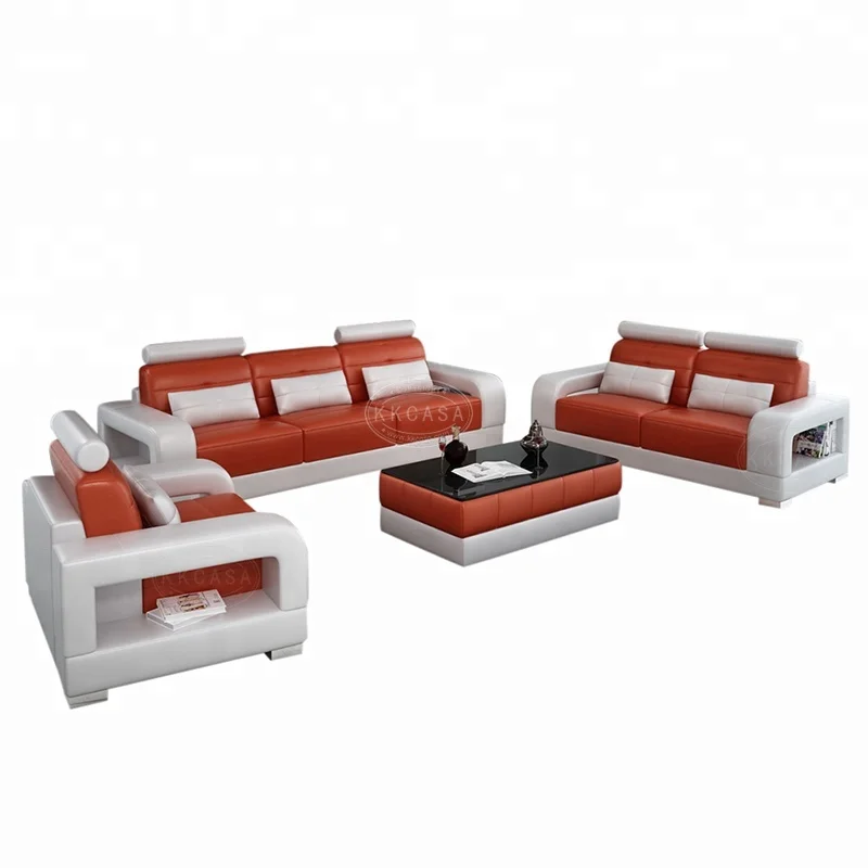 Modern Latest Living Room 123 shape sectional sofa Italian Leather Sofa Design Foshan  Furniture Market