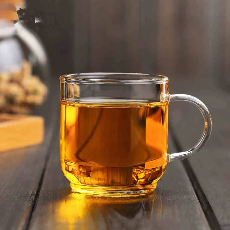 
120ml Borosilicate Glass Gongfu Tea Cup with Handle 
