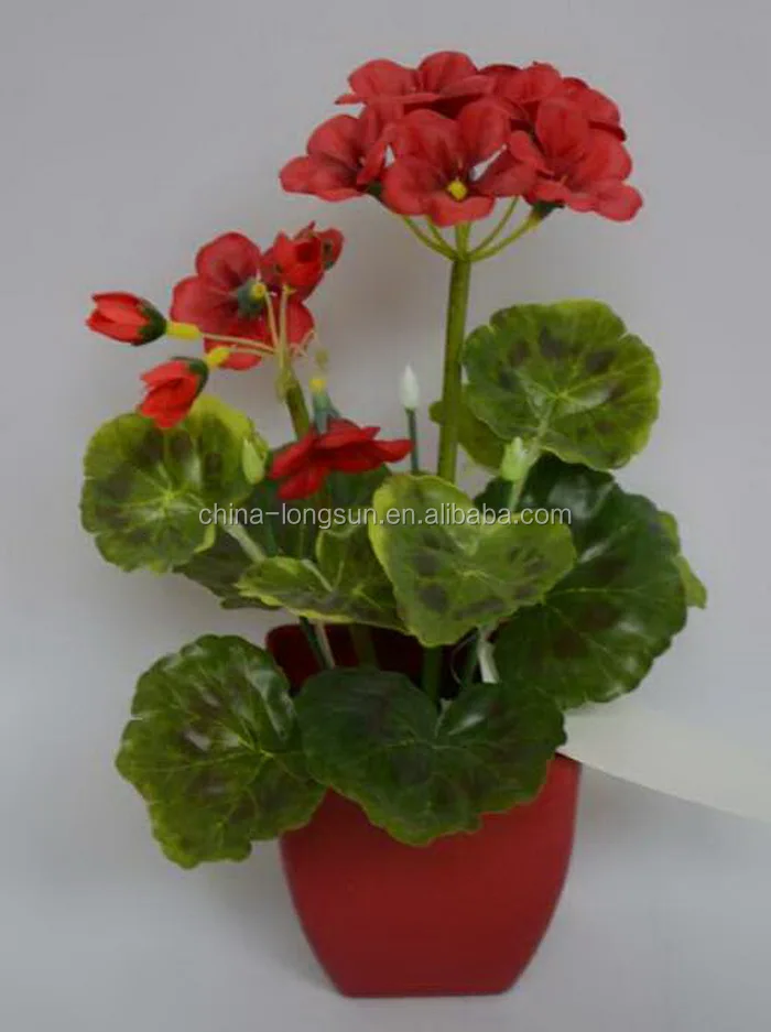 LS16070422 wholesale factory yellow color Plastic Leaves fall color Artificial begonia plant bonsai with flowers