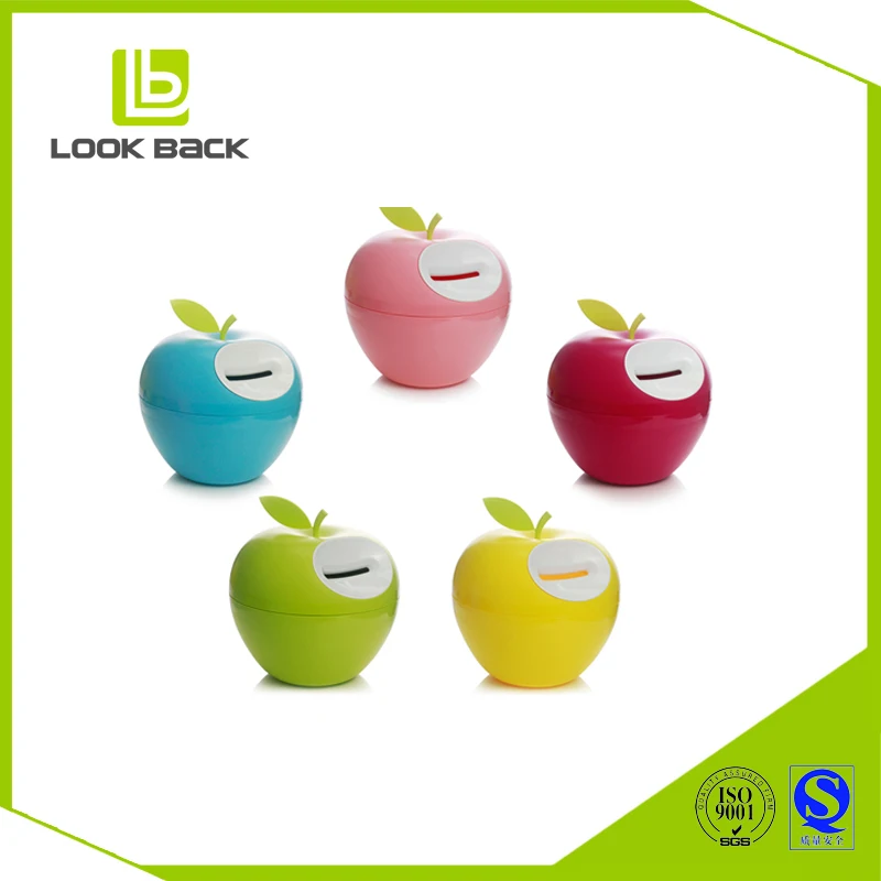 Fashionable round colorful plastic coin box piggy bank for adults