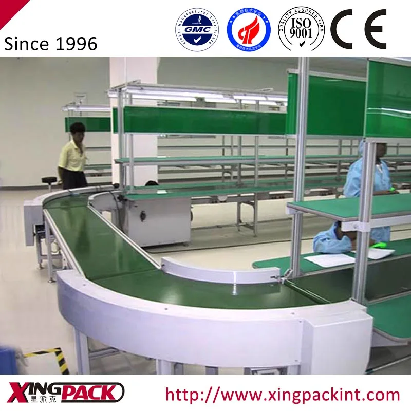 
assembly line loading & transporting PVC belt conveyor 