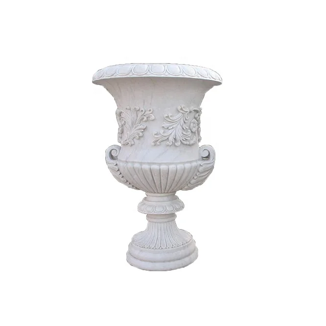 Wholesale Cheap Bulk Flower Planter Used with Flower/green Plant Seaworthy Fumigated Wooden Crate Marble Stone Floor Hand Carved