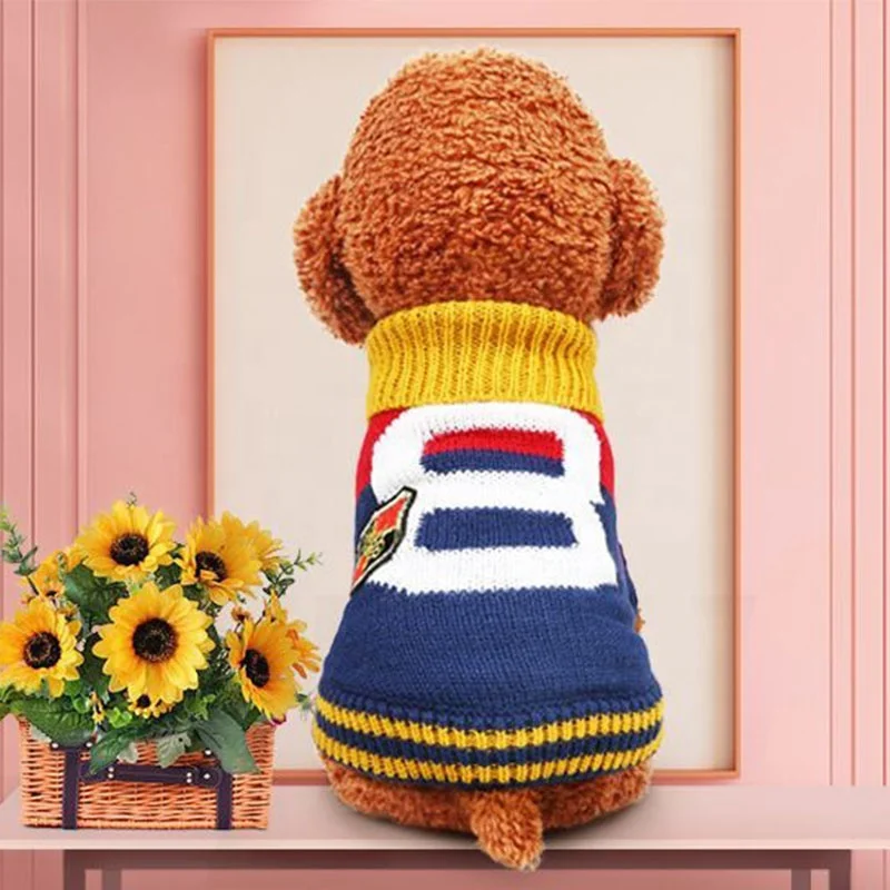 OEN/ODM   autumn and winter new pet clothing cute puppy knit pullover puppy turtleneck sweater