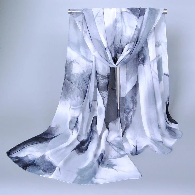 Wholesale Fashion Ladies Summer Printing Chiffon Sunscreen Scarf Holiday Beach Silk Shawl Hijab