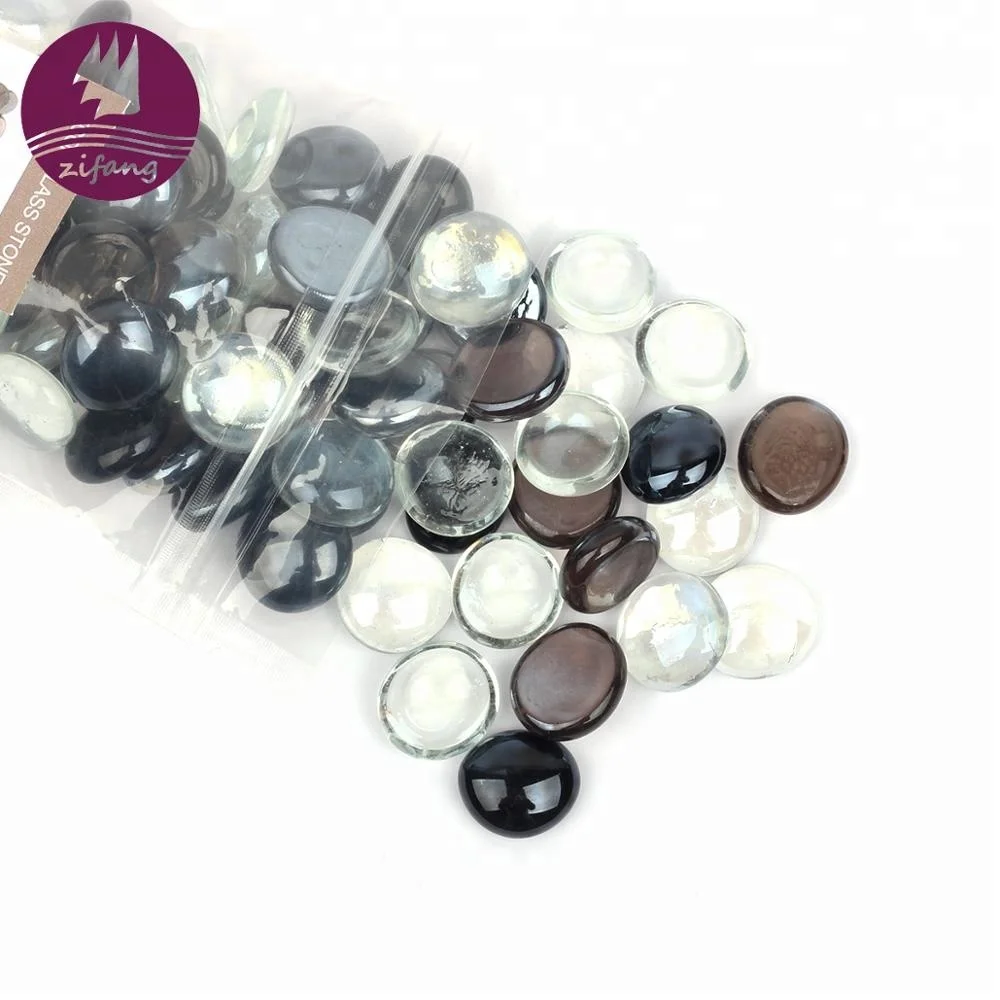 
Transparent colorful flat glass marble for DIY decor 