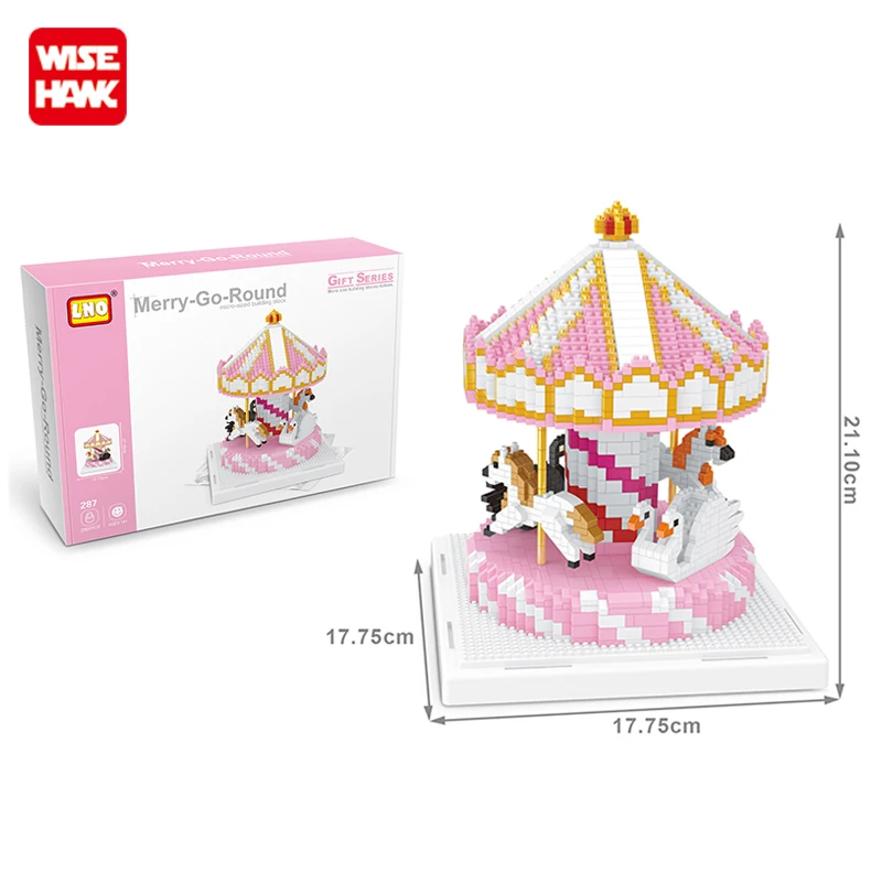 LNO Best plastic micro building block stacking game carrousel toys for Christmas